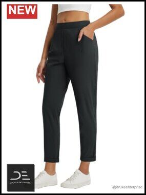 Women's Stretchy Travel Pants with Zipper Pockets Business Casual Trousers